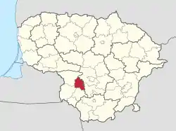 Location of Kazlų Rūda municipality within Lithuania