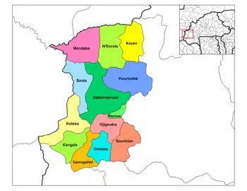 Provincial map of its departments