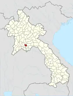 Location of Keo Oudom district in Laos