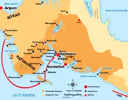 Map of the kingdom of Kaimana on the Bomberai Peninsula