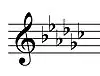 G-flat Major key signature