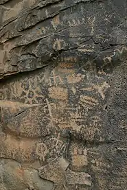 The Keyhole Sink Petroglyphs, as they appeared before being vandalized