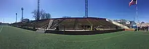 Panorama of the west grandstands during renovations in 2016..