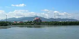 The Khao Khiao Massif rising east of Chonburi