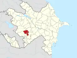 Map of Azerbaijan showing Khojaly District