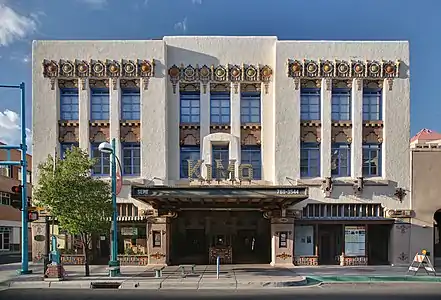 KiMo Theater's Pueblo Deco architecture in Albuquerque, New Mexico, USA (1927)