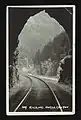 View from the tracks through a tunnel along the Canadian Pacific Railway pre-1942