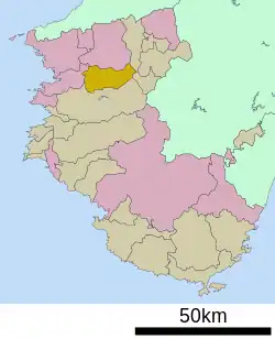 Location of Kimino in Wakayama Prefecture