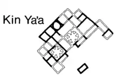 An archaeological map of the historic site, marking the locations of significant features