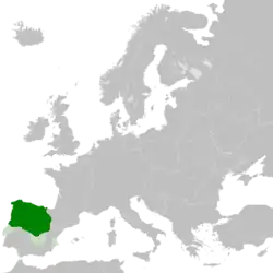 The Kingdom of León (green) in 1095.