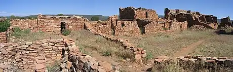 Image 10Panorama of Kinishba Ruins, an ancient Mogollon great house. The Kinishba Ruins are one building that has over 600 rooms. (from History of Arizona)