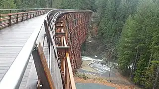 The newly restored Kinsol Trestle, which spans the Koksilah River on Vancouver Island