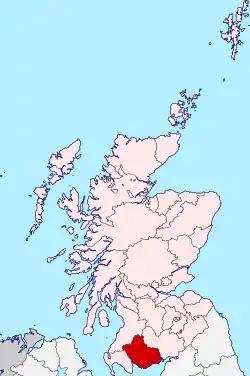 Location of Kirkcudbrightshire