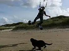 Kite boarding at Claggan beach, part of Blacksod Bay