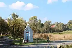 Center of village with shine in the foreground.