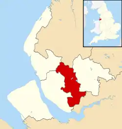 Knowsley shown within Merseyside