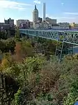 Kodak Tower From High Falls With Pont De Rennes bridge