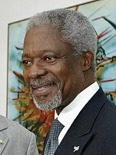 The 7th U.N. Secretary-General Kofi Annan was placed under surveillance by British intelligence agents, who bugged his office in the lead up to the Iraq War.