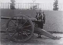 Japanese artillery unit, at the Koishikawa arsenal, Tokyo, in 1882. Photographed by Hugues Krafft