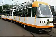 Fibreglass made tram