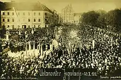 Image 2The proclamation of the State of Slovenes, Croats and Serbs at Congress Square in Ljubljana on 20 October 1918 (from History of Slovenia)