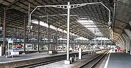 The interior of the train shed and platforms