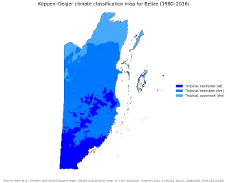 Image 22Köppen climate classification zones of Belize. (from Geography of Belize)