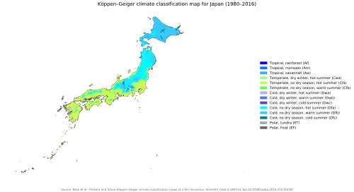 Image 61A Köppen climate classification map of Japan (from Geography of Japan)