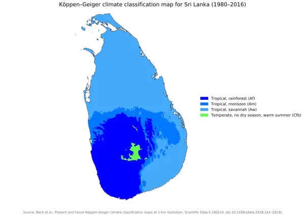 Image 9Sri Lanka map of Köppen climate classification (from Sri Lanka)