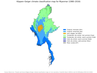 Image 9Myanmar (Burma) map of Köppen climate classification (from Geography of Myanmar)