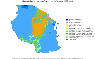 Image 36Tanzania map of Köppen climate classification (from Tanzania)