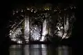 Waterfalls along the riverfront