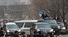 Motorcade of South Korean President Park Geun-hye during her inauguration in Seoul, 2013