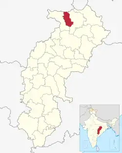 Location in Chhattisgarh