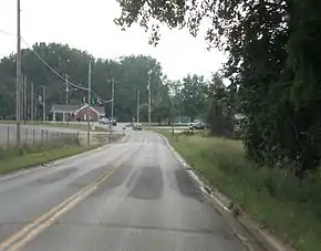 Looking west on Epworth Forest Road in North Webster, in Tippecanoe Township