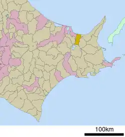 Location of Koshimizu in Hokkaido (Okhotsk Subprefecture)