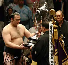 Kaloyan Mahlyanov, the only European sumo wrestler who is winner of the Emperor's Cup