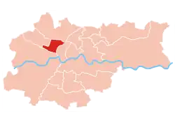 Location of Krowodrza within Kraków