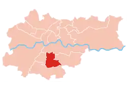 Location of Podgórze Duchackie within Kraków