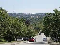 Aabyhøj is characterized by a panoramic view across the broad and flat river valley of Aarhus Ådal