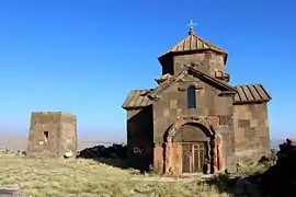 Kristapori Vank (7th century, restored) with 13th-century rectangular bell tower (left)