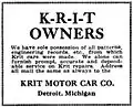 1917 KRIT Motor Car Co. - Patterns available