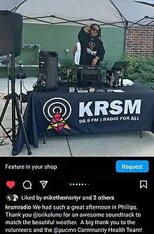 Screen capture of Orikal Uno DJing for KRSM 98.9 FM Minneapolis