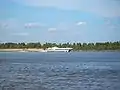 Raketa hydrofoil passes by Kstovo on the Volga River.