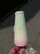 Pistachio, vanilla and rosewater kulfi from a vendor in Jackson Heights, Queens in New York City