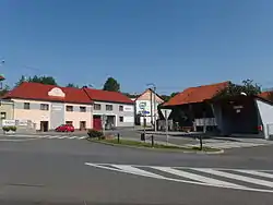 Centre with the municipal office, fire station and bus stop