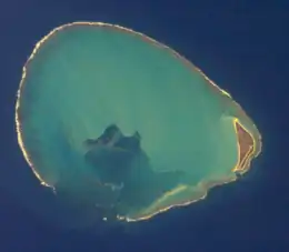 Satellite image of Kure Atoll (north is towards the upper-left corner)