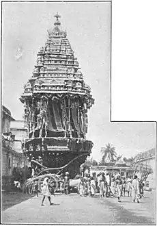 Srirangam Temple chariot in the 1890s.