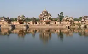 Kusuma Sarovar bathing ghat, in the Govardhan area, Vrindavan.