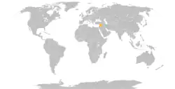 Map indicating locations of Kuwait and Syria